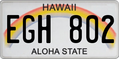 HI license plate EGH802