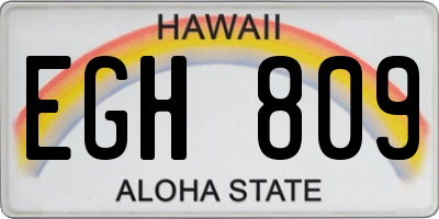HI license plate EGH809