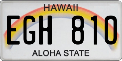 HI license plate EGH810
