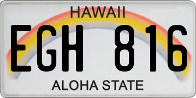 HI license plate EGH816