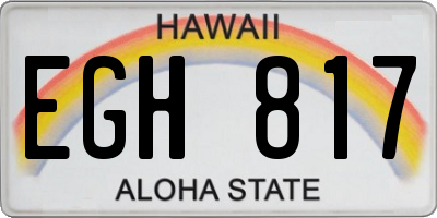 HI license plate EGH817