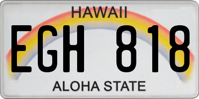 HI license plate EGH818
