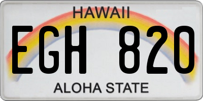 HI license plate EGH820