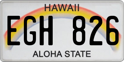 HI license plate EGH826