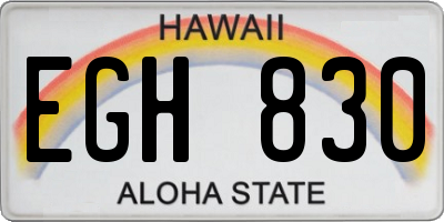 HI license plate EGH830