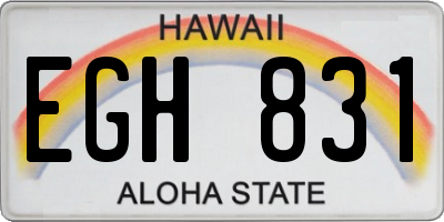 HI license plate EGH831