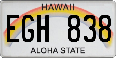 HI license plate EGH838