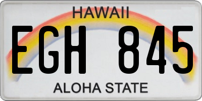 HI license plate EGH845