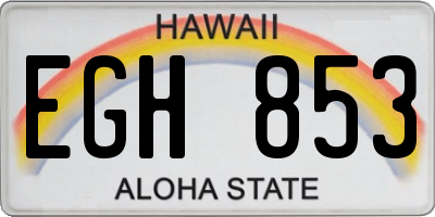HI license plate EGH853