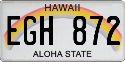 HI license plate EGH872