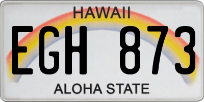 HI license plate EGH873