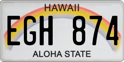 HI license plate EGH874