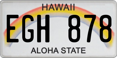 HI license plate EGH878