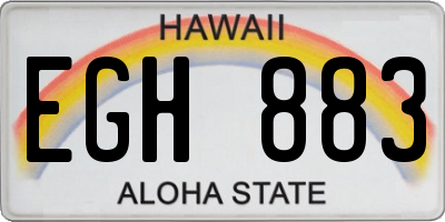 HI license plate EGH883