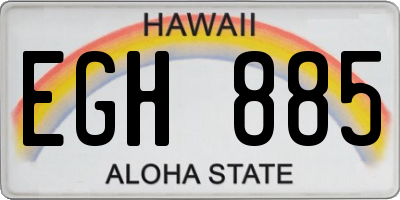 HI license plate EGH885