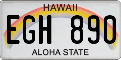 HI license plate EGH890