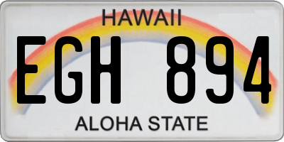HI license plate EGH894