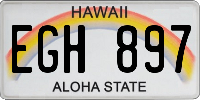 HI license plate EGH897