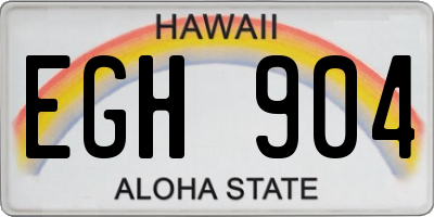 HI license plate EGH904