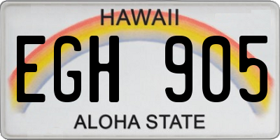 HI license plate EGH905
