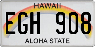 HI license plate EGH908