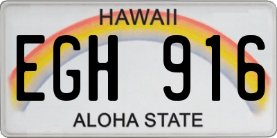 HI license plate EGH916
