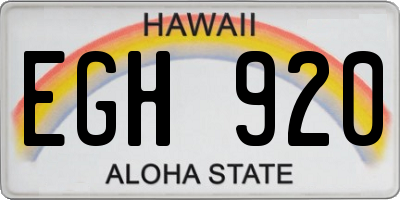 HI license plate EGH920