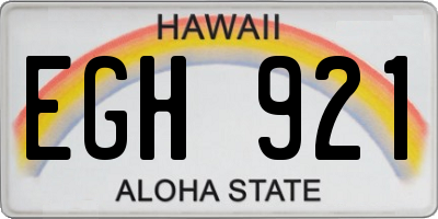 HI license plate EGH921