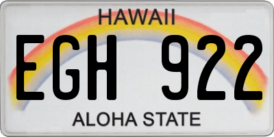 HI license plate EGH922