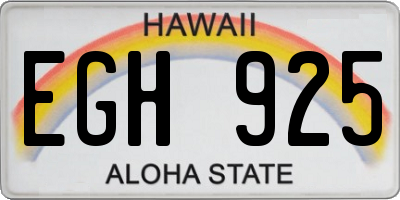 HI license plate EGH925