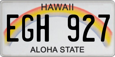 HI license plate EGH927