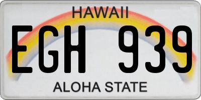 HI license plate EGH939