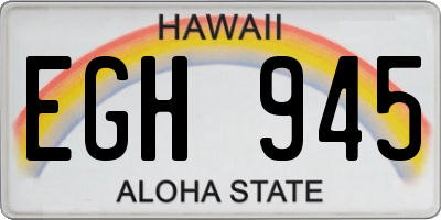 HI license plate EGH945