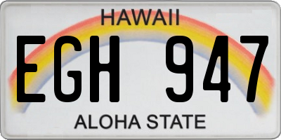 HI license plate EGH947