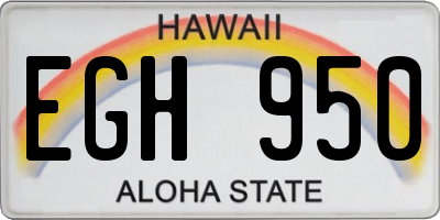 HI license plate EGH950