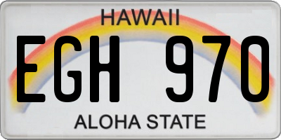 HI license plate EGH970