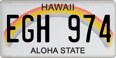 HI license plate EGH974