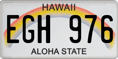 HI license plate EGH976