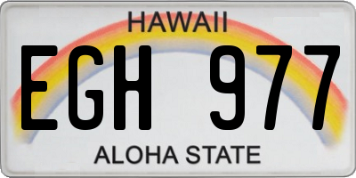 HI license plate EGH977