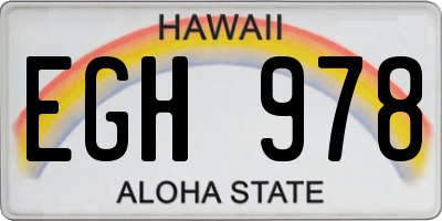 HI license plate EGH978