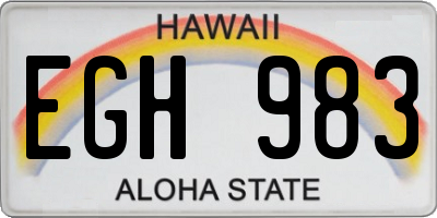 HI license plate EGH983