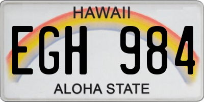 HI license plate EGH984