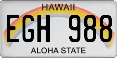 HI license plate EGH988