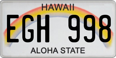 HI license plate EGH998