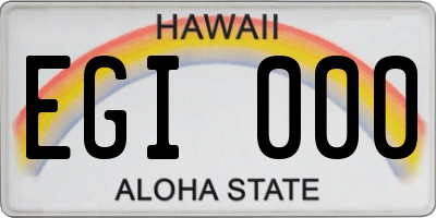 HI license plate EGI000