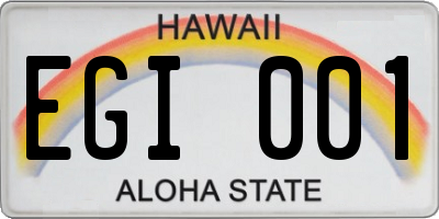 HI license plate EGI001