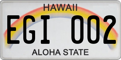 HI license plate EGI002