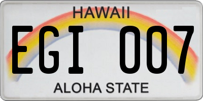 HI license plate EGI007