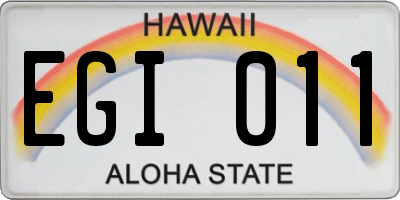 HI license plate EGI011
