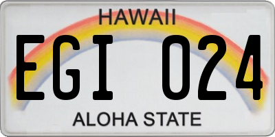 HI license plate EGI024